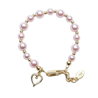 Cherished Moments - Kid's Larkin Pearl With Heart Bracelet - Rack Hunt