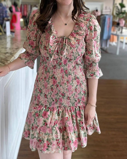 The Secret Garden Smocked Mini Dress