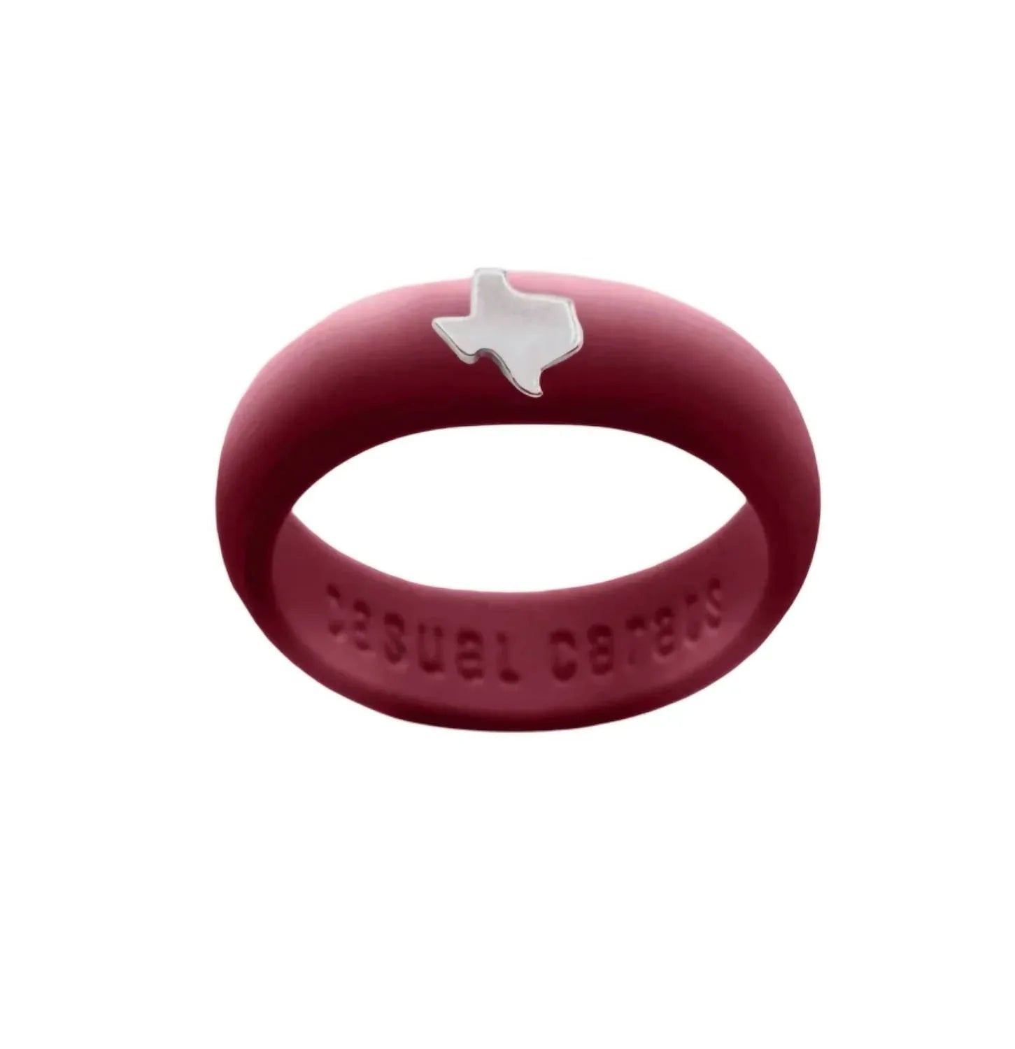 Casual Carats - Sterling Silver Texas Silicon Band Ring - Rack Hunt