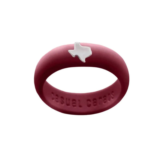 Casual Carats - Sterling Silver Texas Silicon Band Ring - Rack Hunt