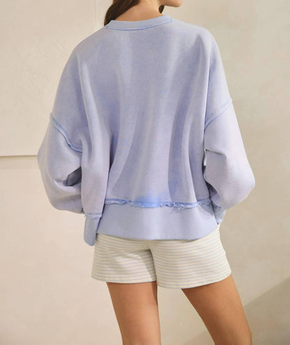 Hug Distressed Washed Sweatshirt Pullover