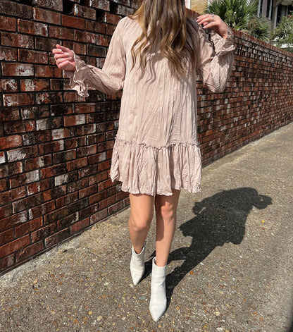 Bubble Long Sleeve Mini Dress