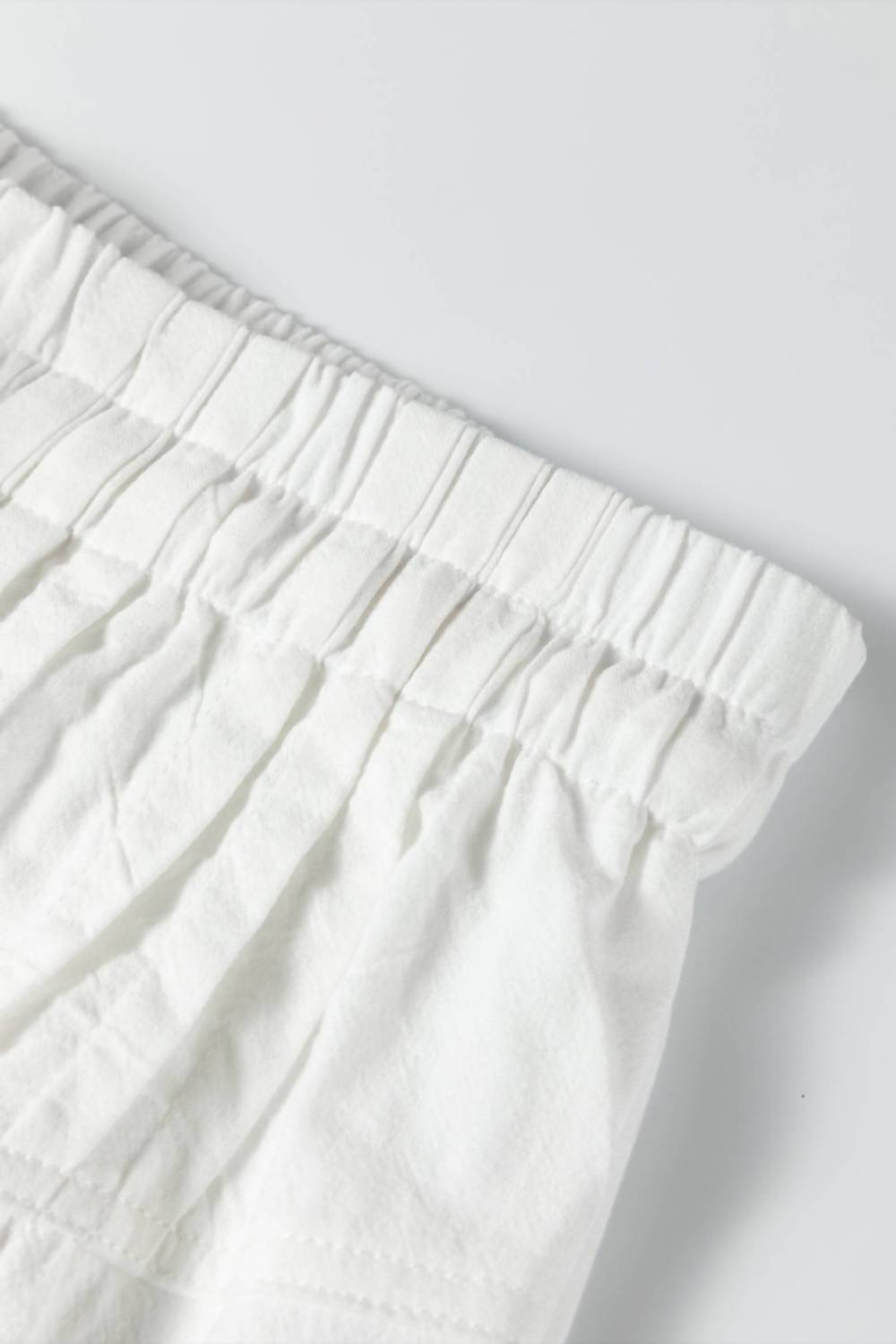 Elastic Waist Button Pleated Detail Wide Leg Pants
