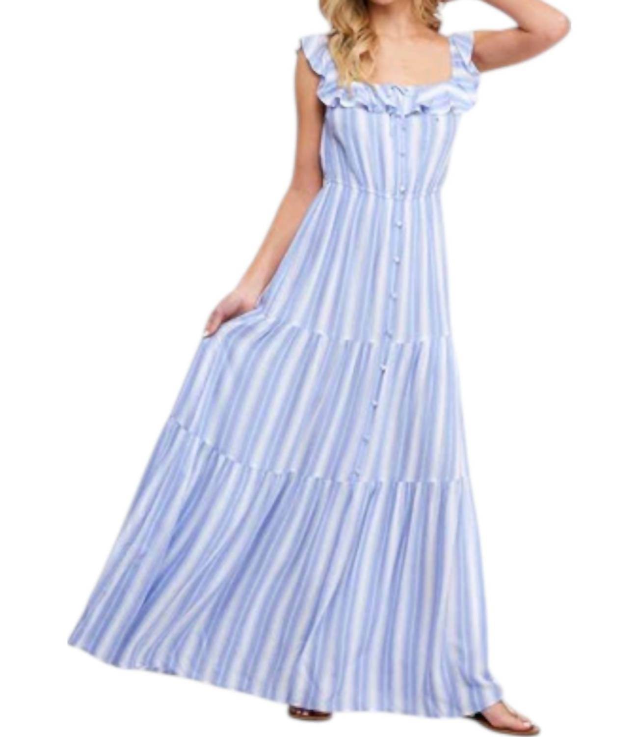 PinkBlush - Striped Tiered Maxi Dress - Rack Hunt -