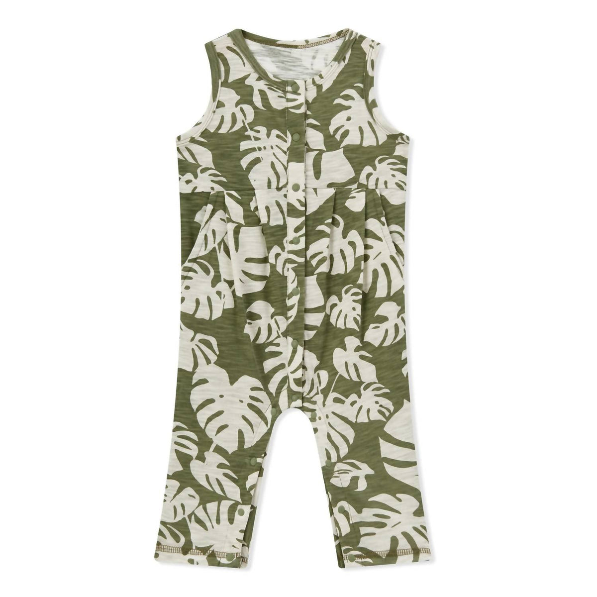 Girl's Island Leaf Silhouette Slub Cotton Sleeveless Jumper