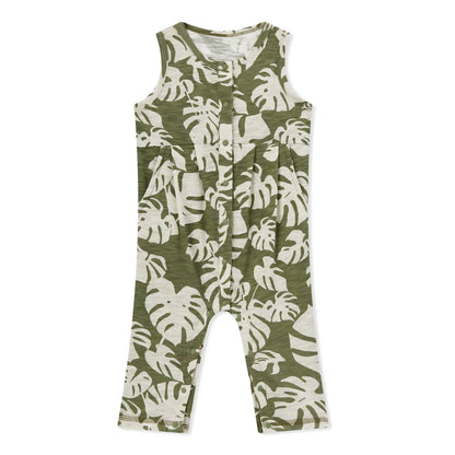 Girl's Island Leaf Silhouette Slub Cotton Sleeveless Jumper
