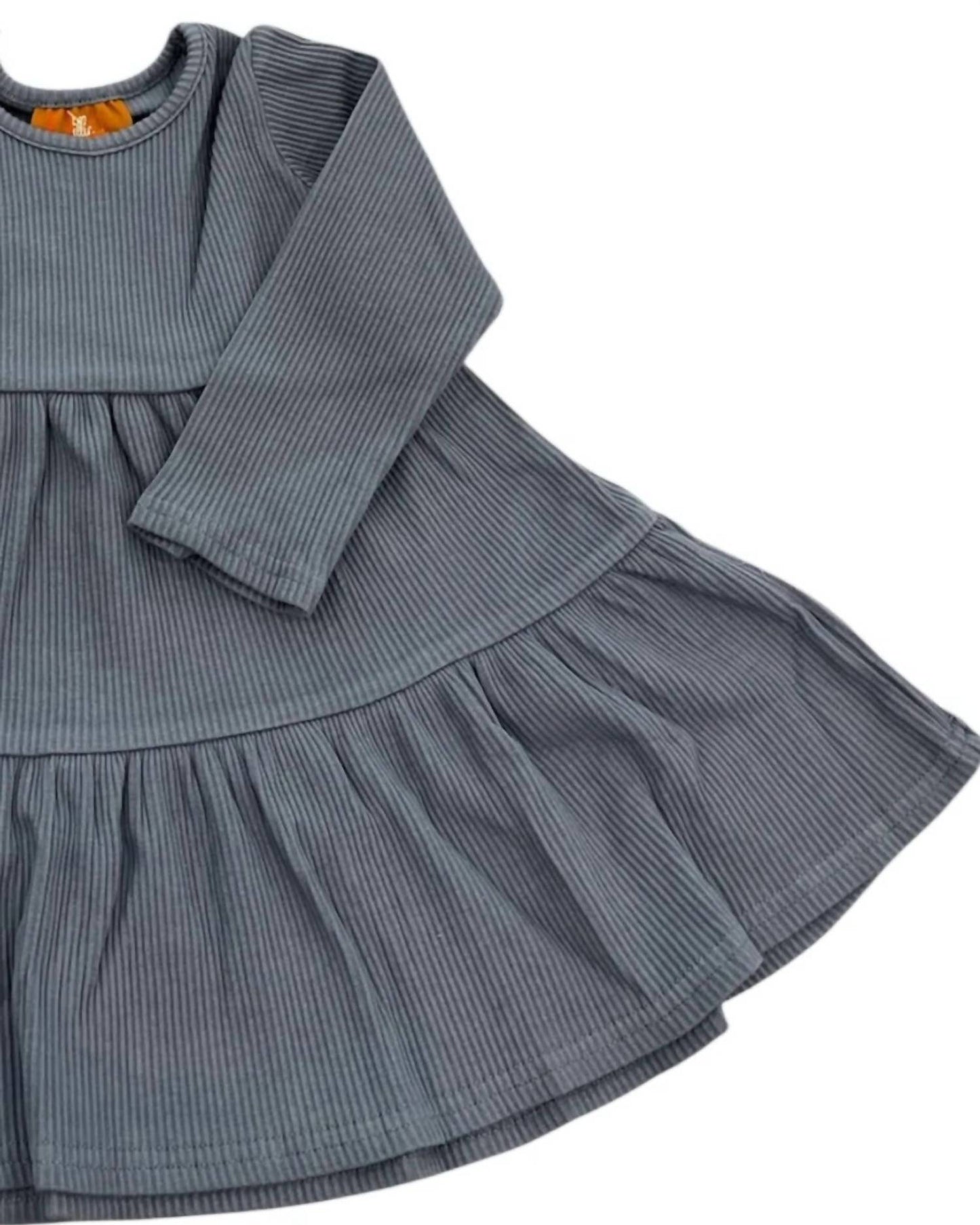 Girls Camden Ribbed Tiered Dress