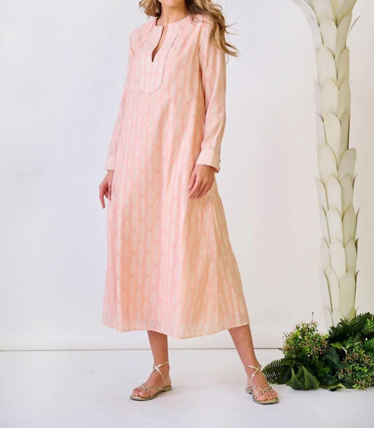 BROOKS AVENUE - Kaftan Long Sleeve Midi Dress - Rack Hunt
