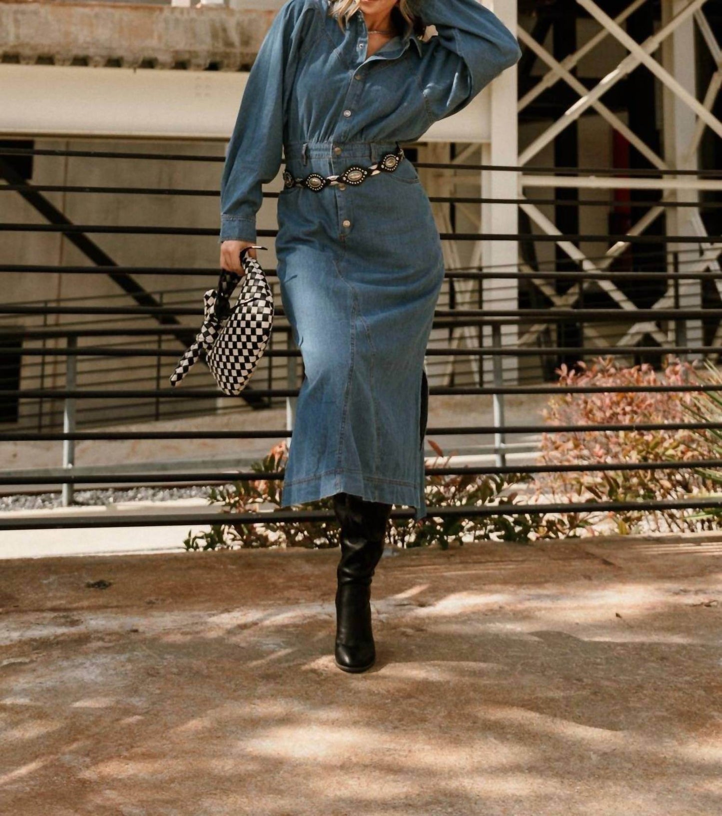 How Very Loved - Tianna Denim Midi Dress - Rack Hunt -