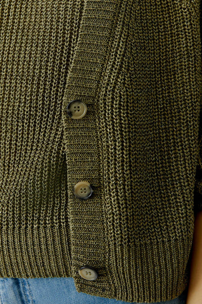 Button Front Long Sleeve Cardigan