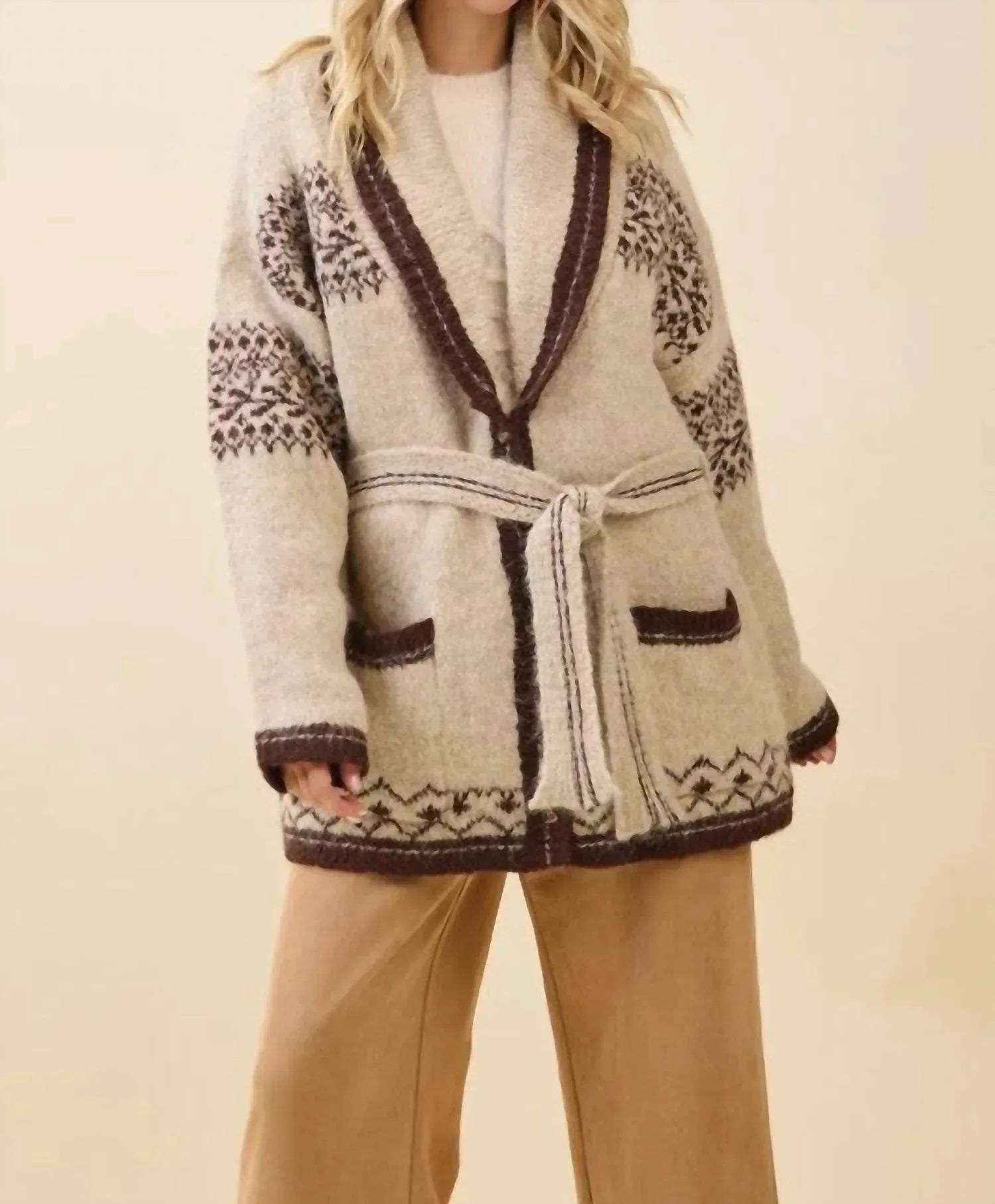 LOVELO - Fuzzy Knit Belted Cardigan - Rack Hunt