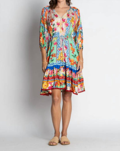 Carlisle Three Qusrter Sleeve Mini Dress