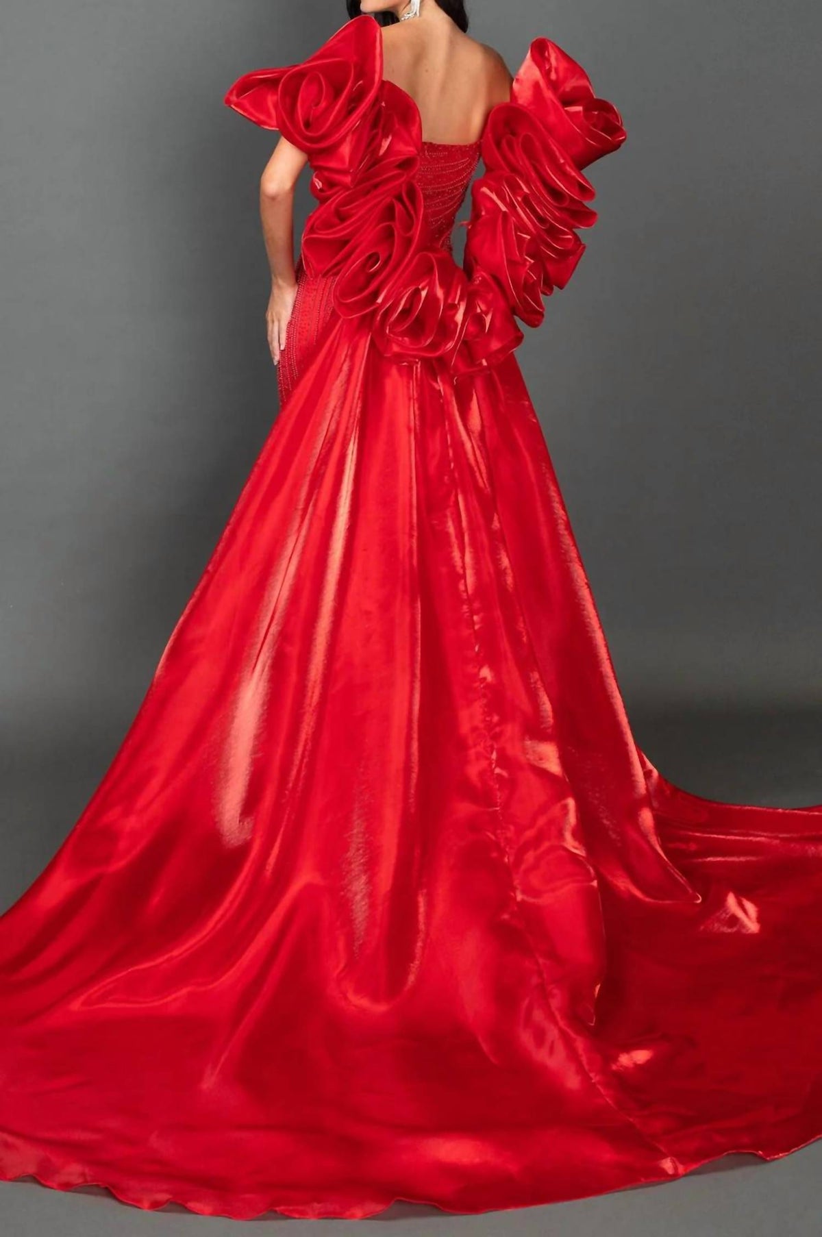 Beaded Strapless Prom Gown