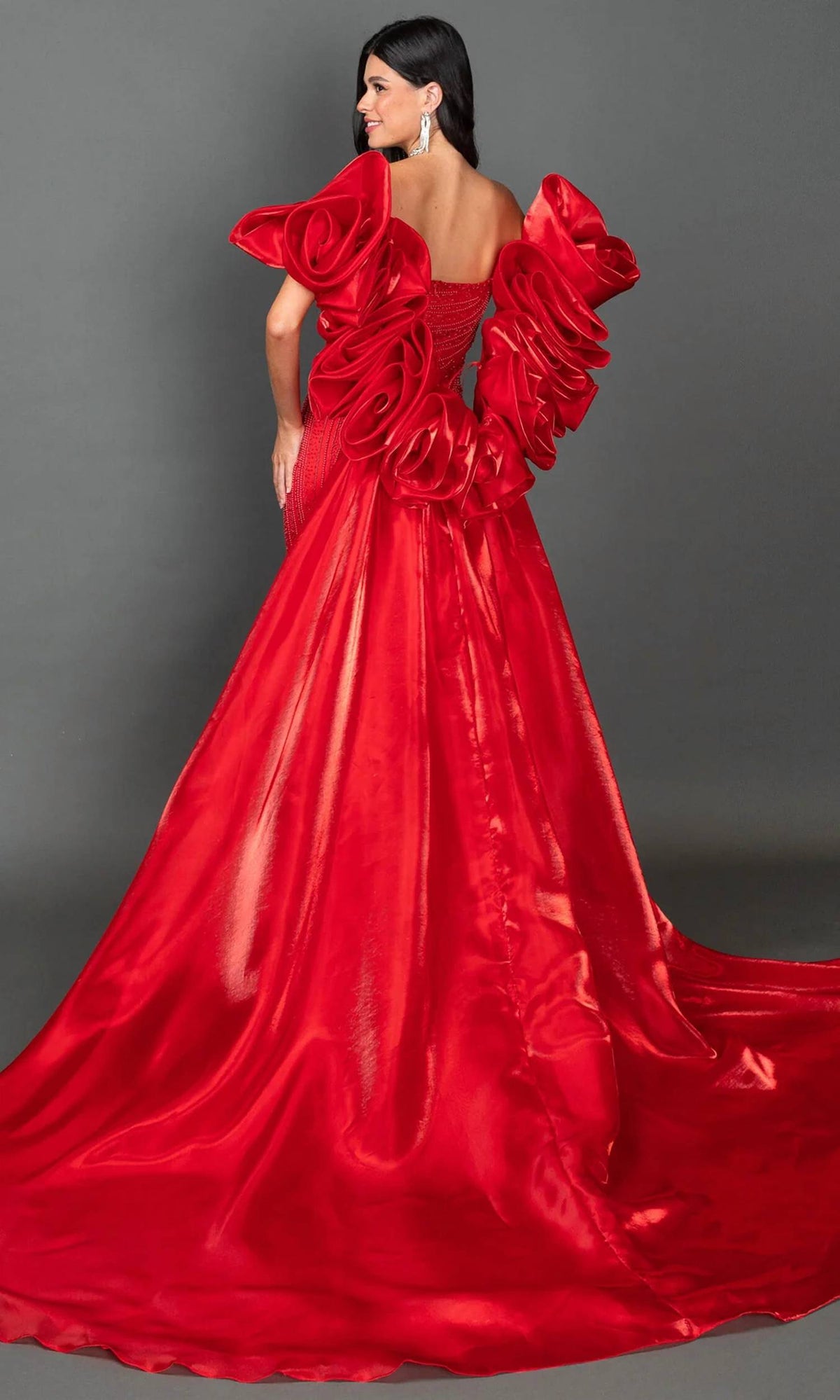 Beaded Strapless Prom Gown