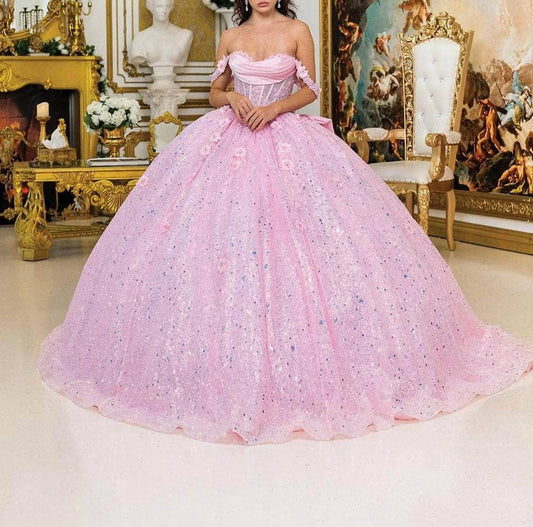 Glitter Floral Ballgown