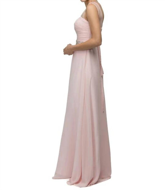 Illusion Chiffon A-line Maxi Dress