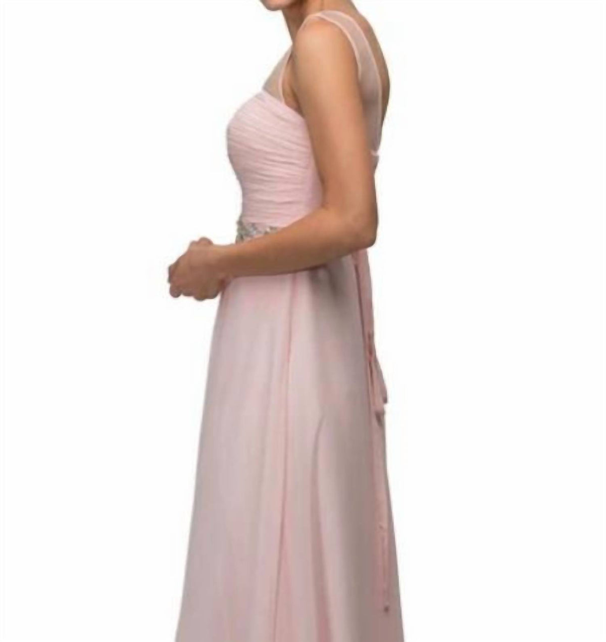 Illusion Chiffon A-line Maxi Dress