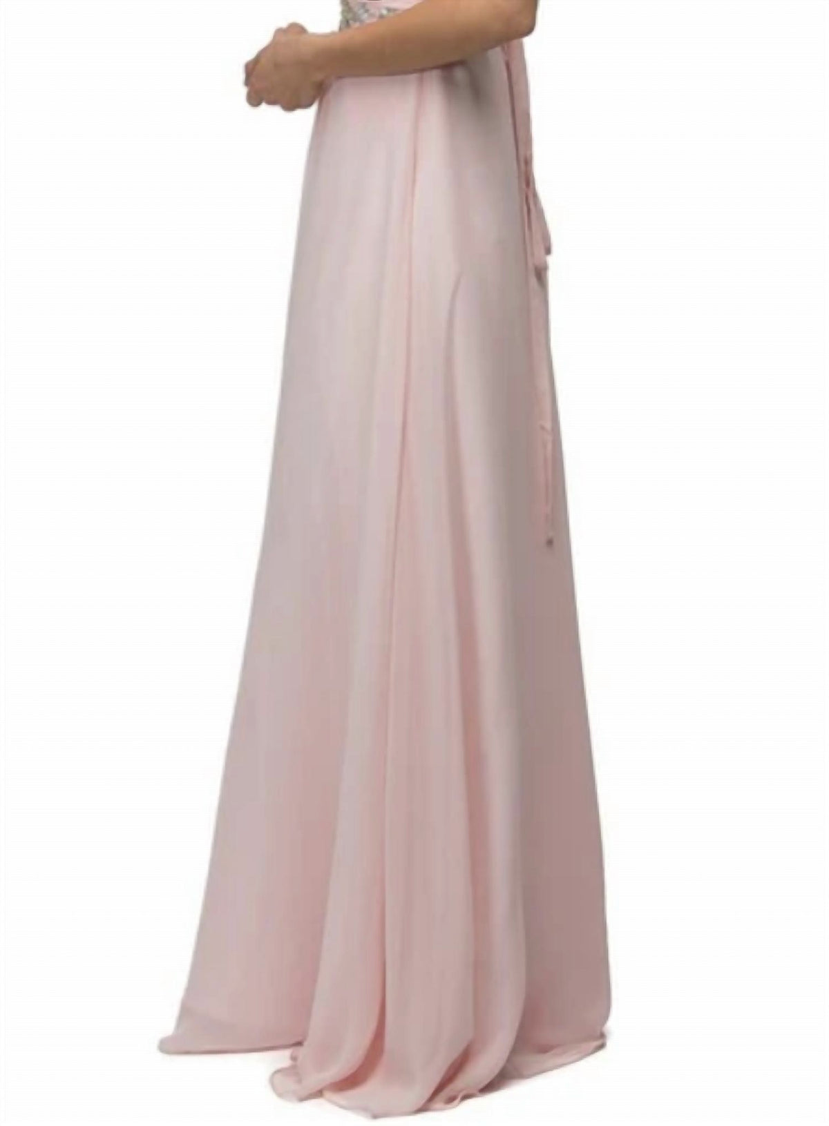 Illusion Chiffon A-line Maxi Dress