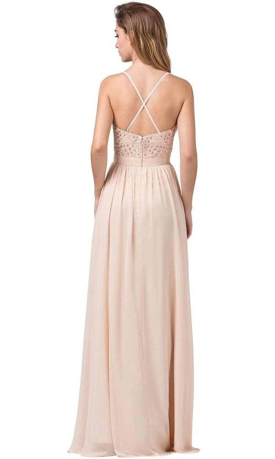 Spaghetti Strap Embroidered A-line Maxi Dress