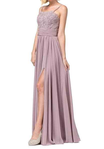 Spaghetti Strap Lace Embroidered Maxi Dress