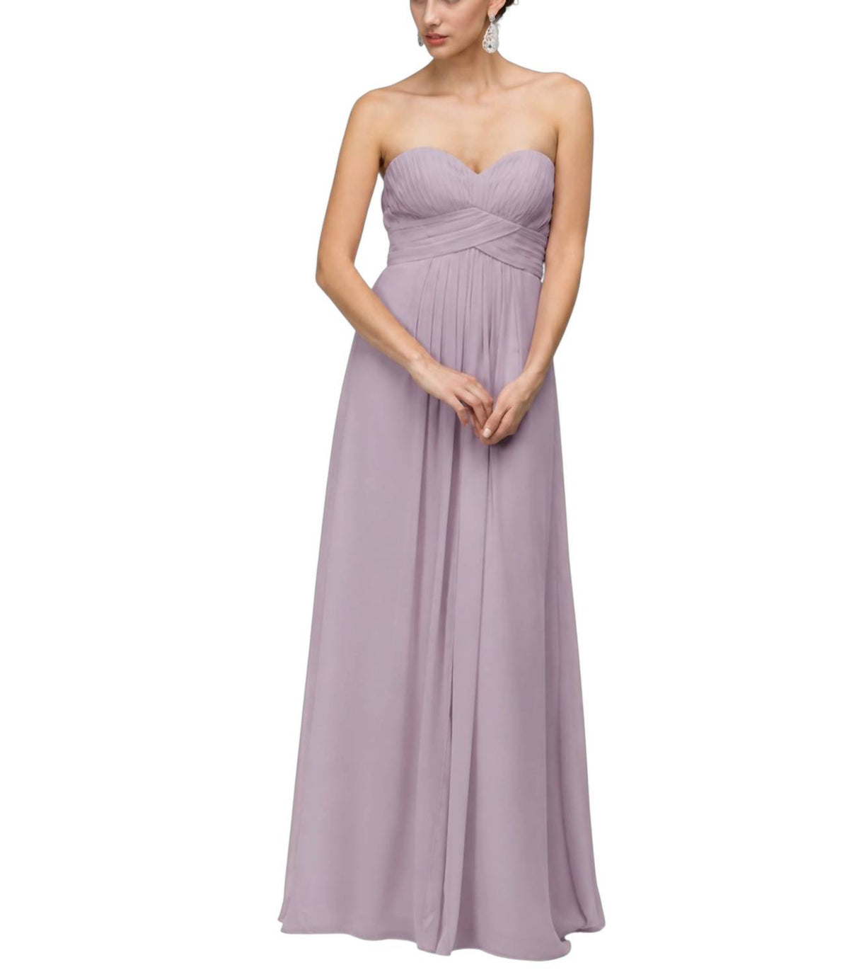 Sweetheart Gown With Split Front Overlay