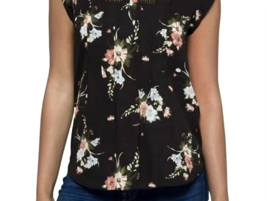Estefany Lace Detail Split Neck Blouse