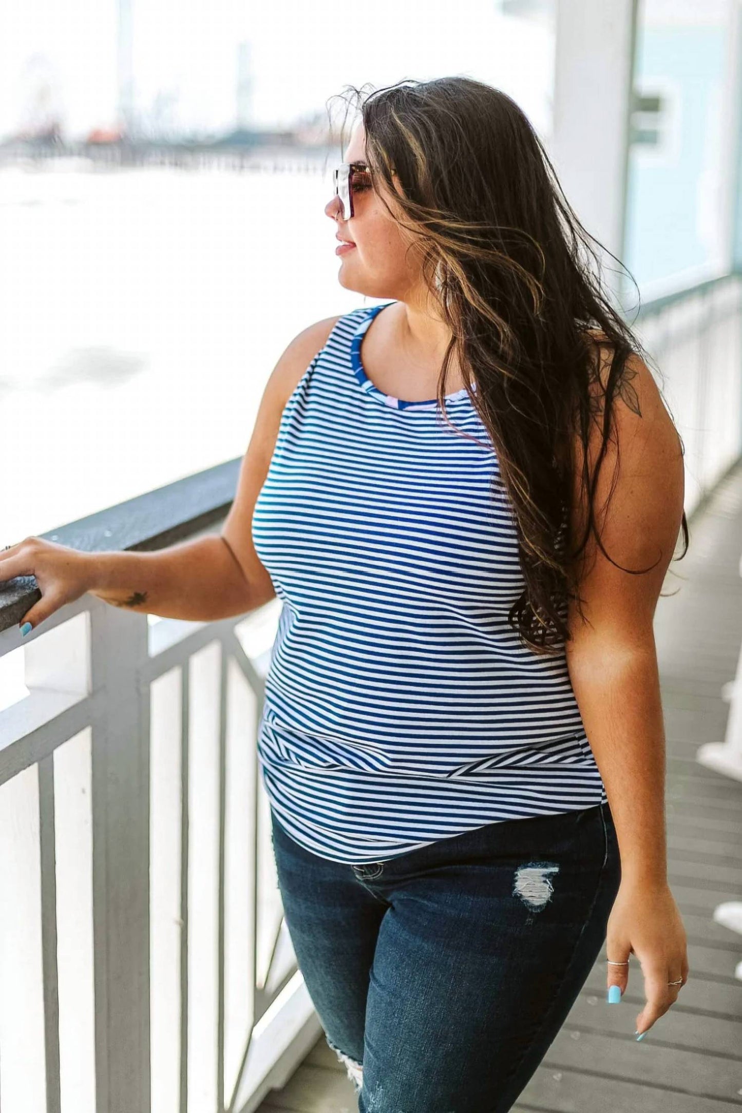 Pleated Back Tank Top - Plus