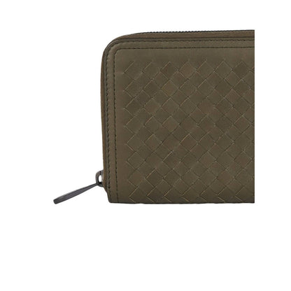 Unisex Zip Around Long Leather Wallet