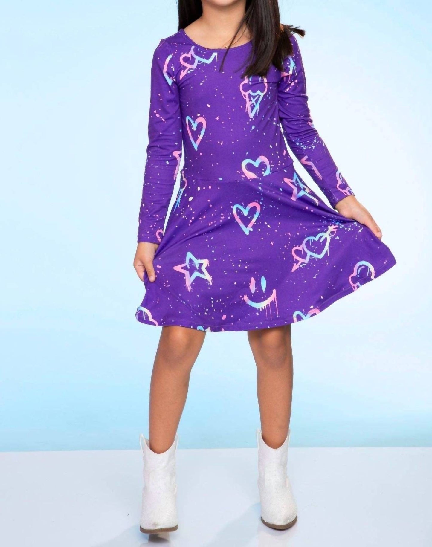 Graffiti Rainbow Simply Soft Skater Dress