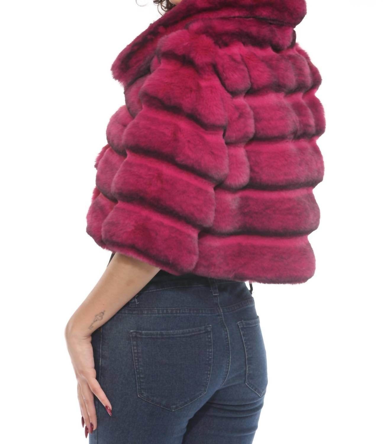 Belle Fare - Premium Cropped Faux Fur Coat - Rack Hunt -