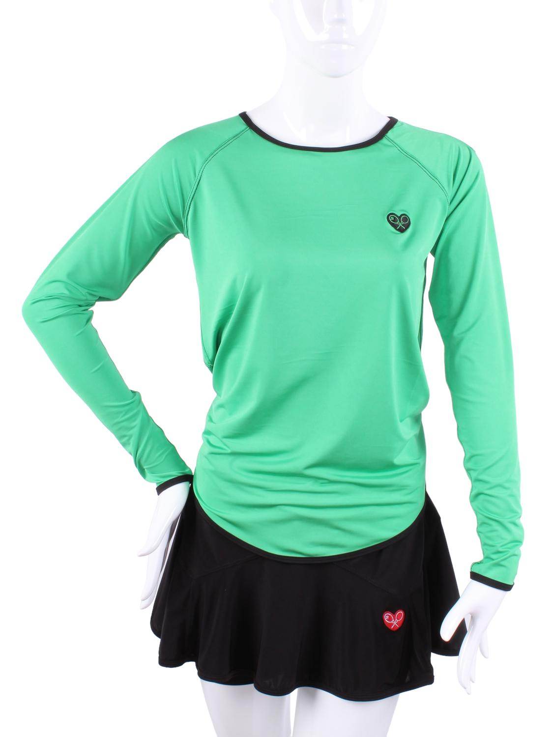 Love Love Tennis - Women's Tie Back Long Sleeve Tee - Rack Hunt -