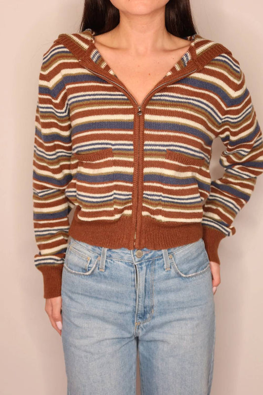 Olivia Stripe Zip Hoodie