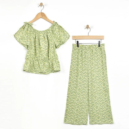 Heart and Arrow - Girls' Flutter Sleeve Floral Pant Set - Rack Hunt