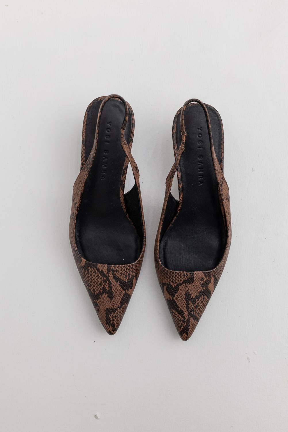 Women's Delilah Snake Skin Leather Kitten Heels