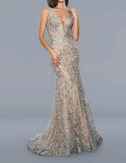 Long Fitted Sleeveless Prom Gown