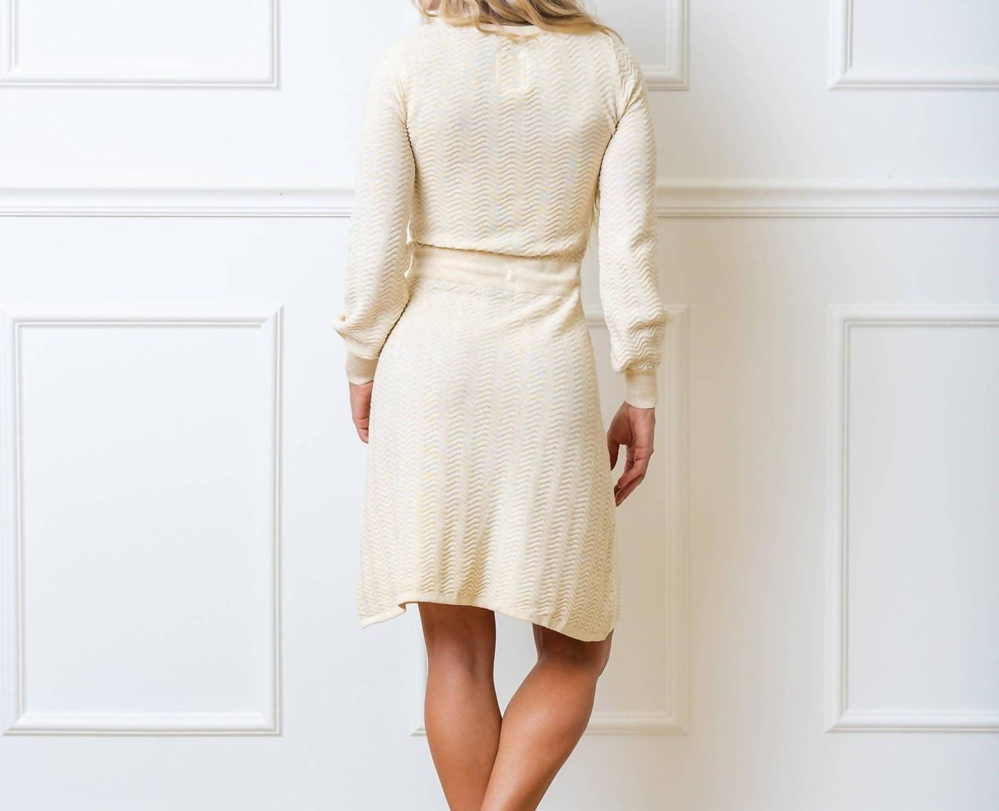Organic Cotton Tie Waist Sweater Dress