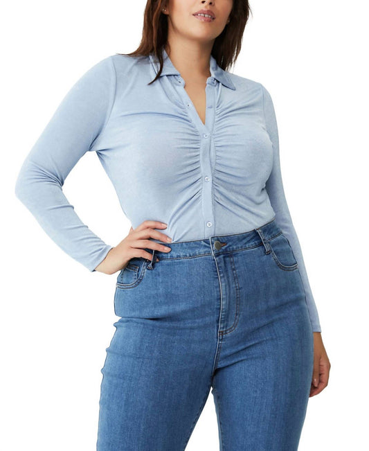 Trendy Plus Size Bowie Button Front Shirt Top