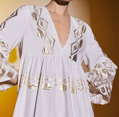 Long Bell Sleeve Mini Dress