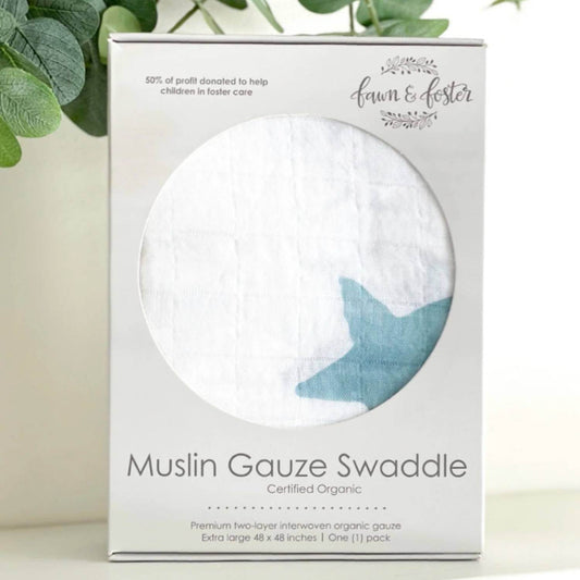 Fawn & Foster - Babby Organic Muslin Gauze Swaddle Blanket - Dream - Rack Hunt -