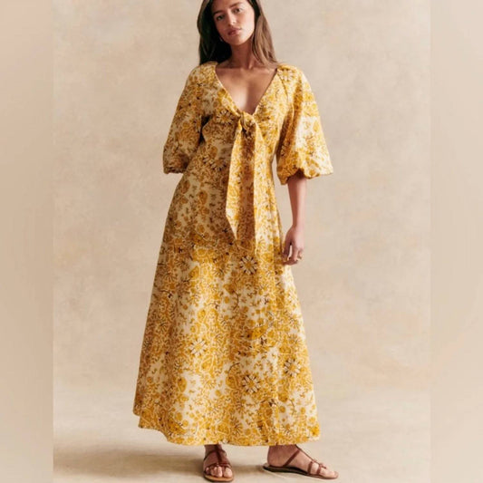 Robe Longue Neomie Alcazar Ocre Dress