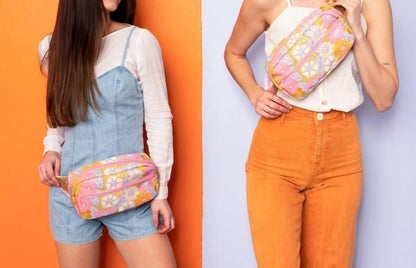 Women's Large Hip Bag With Flower Print