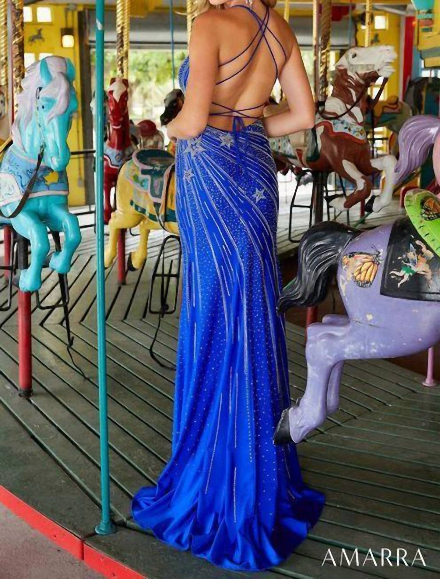 Star Rhinestone Jersey Gown