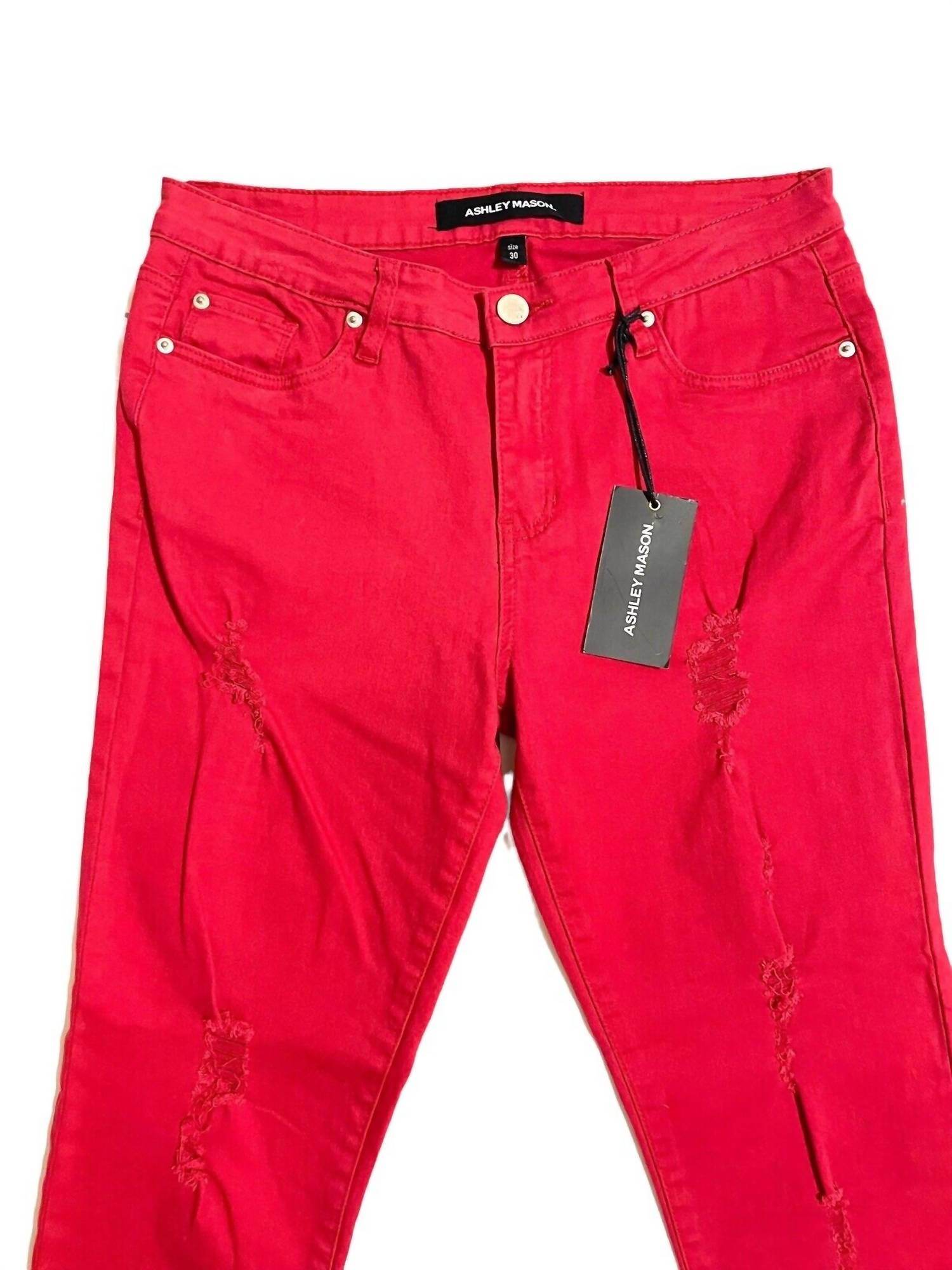 ASHLEY MASON - Women's Distressed Denim Skinny Jeans - Rack Hunt -