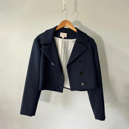 Cropped Double- Breasted Blazer