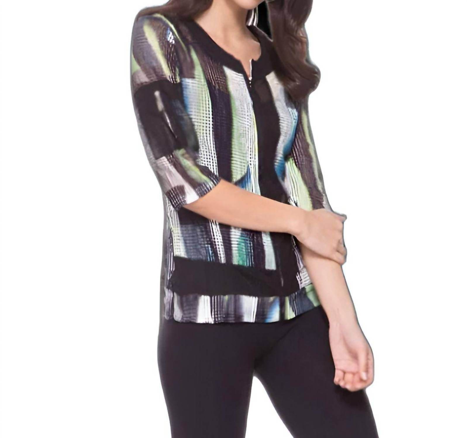 Exclusive Thredz - Light Full Mesh Zipper 3/4 Sleeve Jacket - Rack Hunt