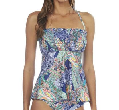 Kenneth Cole Reaction - Smocked Bandeau Tankini Top - Rack Hunt