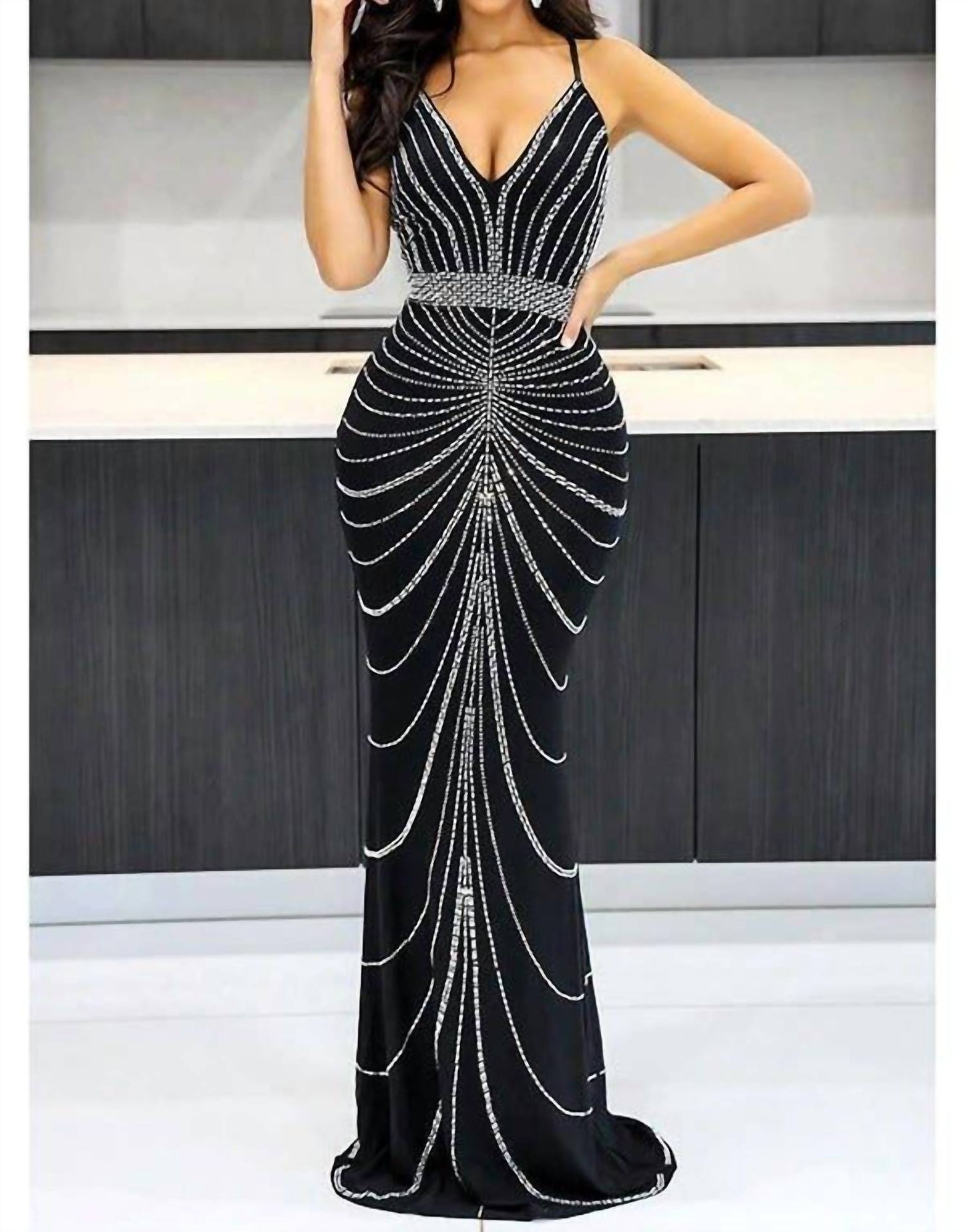 Embellished Halter Neck Bodycon Dress