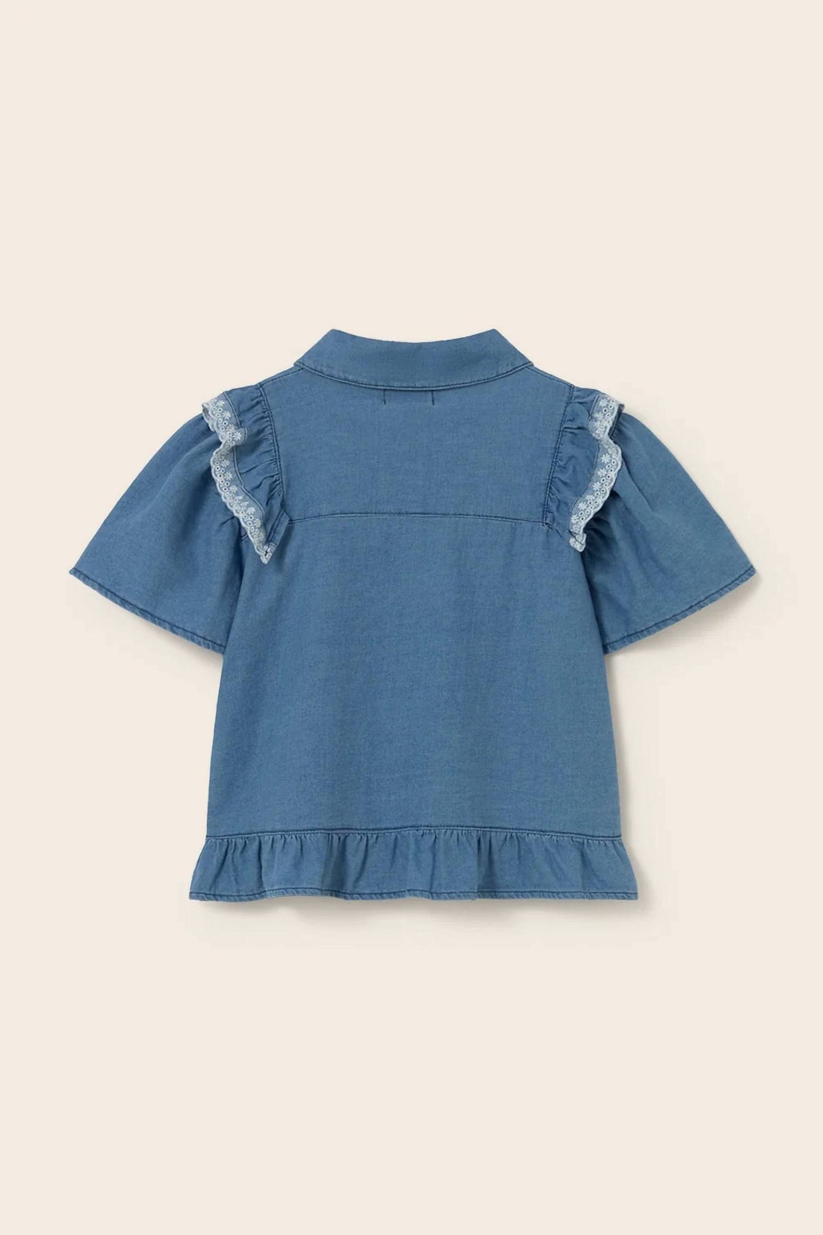 Girls Chambray Denim Blouse