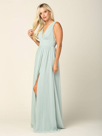 Long V-neck dress