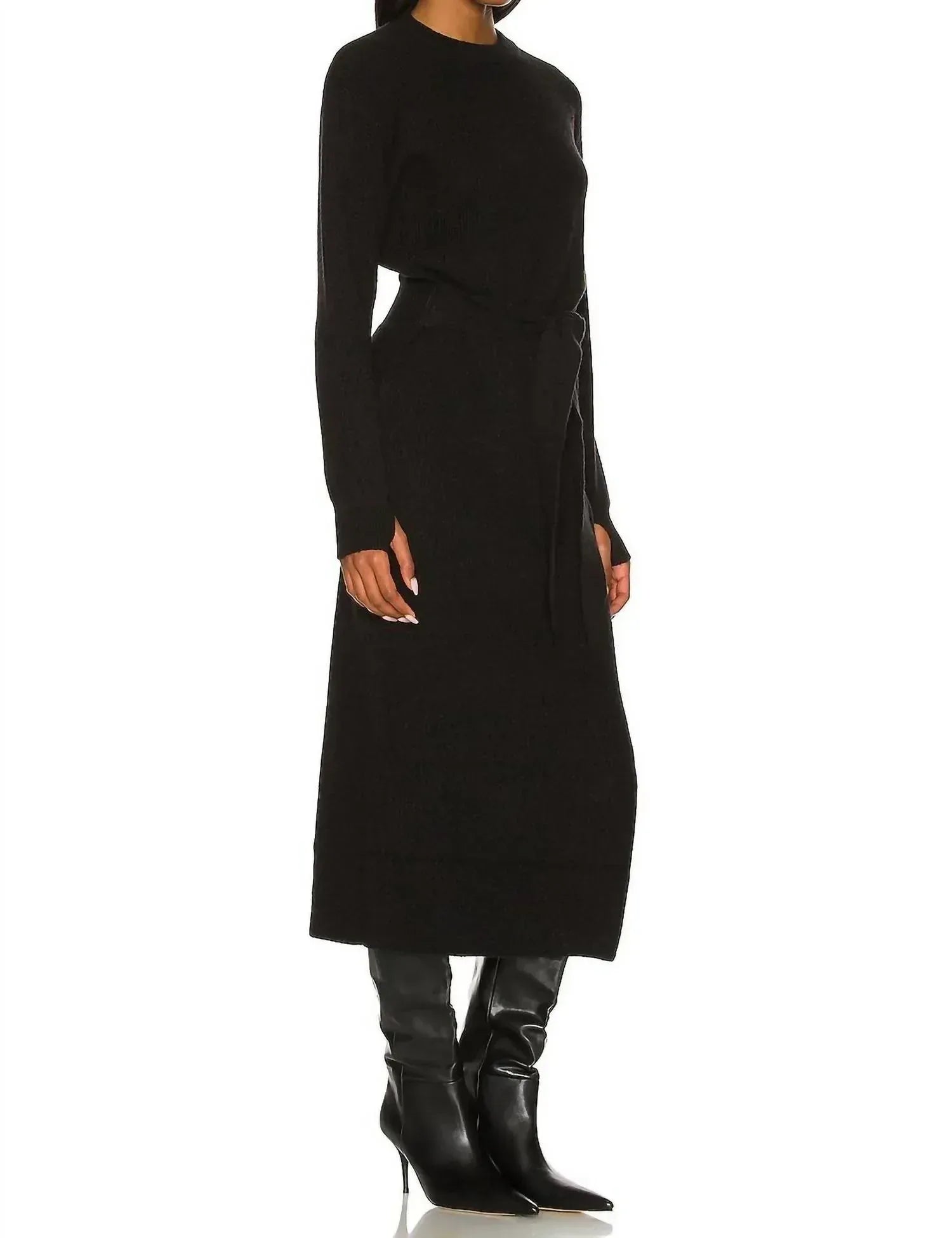 LPA - Long Sleeve Ribbed Midi Dress - Rack Hunt